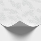 Zilver Grijs Botanisch Chic Wit Kerstmis Cadeaupapier (Hoek)