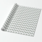 Zilver grijs Chevron Zigzag Wrapping Paper Cadeaupapier (Uitgerold)