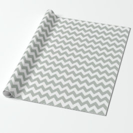 Zilver grijs Chevron Zigzag Wrapping Paper Cadeaupapier
