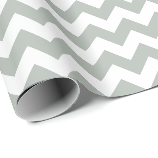 Zilver grijs Chevron Zigzag Wrapping Paper Cadeaupapier (Rol Hoek)
