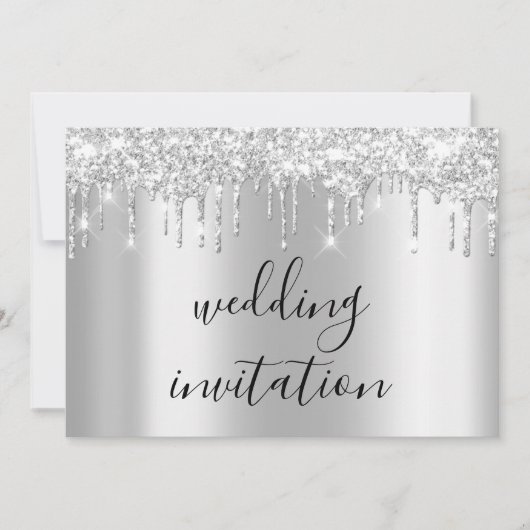 Zilver grijs drift grijs zwart huwelijk kaart (Voorkant)