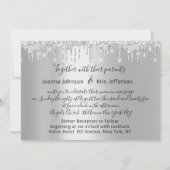 Zilver grijs drift grijs zwart huwelijk kaart (Achterkant)