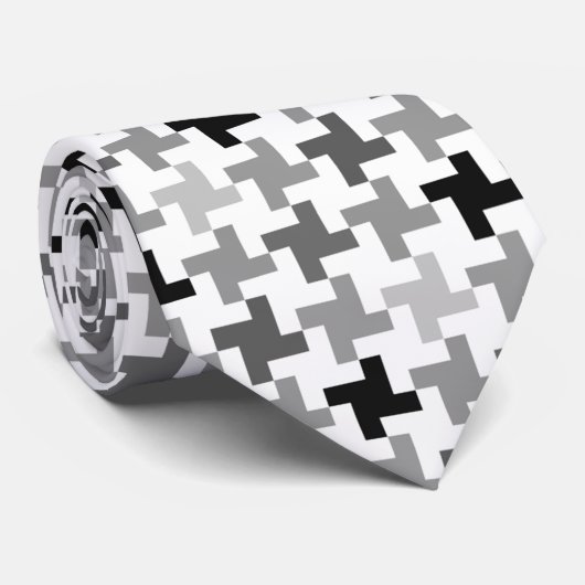 Zilver grijs elegant geometrisch man stropdas (Opgerold)