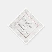 Zilver grijs en mosterd roze handpalmen bruiloft servet (Hoek)