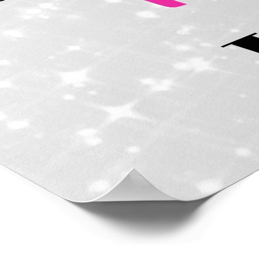 Zilver grijs en roze 100e verjaardag poster (Hoek)