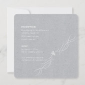 Zilver Grijs en Wit Minimalistisch Huwelijk  Kaart (Achterkant)