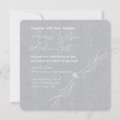 Zilver Grijs en Wit Minimalistisch Huwelijk  Kaart (Voorkant)