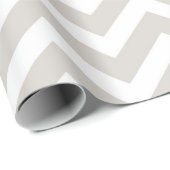 Zilver grijs en witte dikke Chevron Weddendag Cadeaupapier (Rol Hoek)
