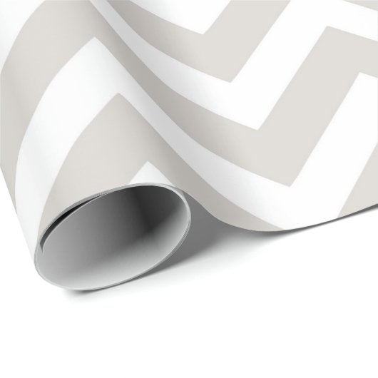 Zilver grijs en witte dikke Chevron Weddendag Cadeaupapier (Rol Hoek)