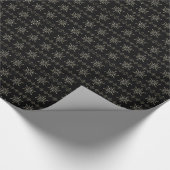 Zilver-grijs en zwarte Abstracte kerstsnowflakes Cadeaupapier (Hoek)