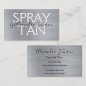 Zilver - Grijs geborsteld metalen spuitbus Visitekaartje (Voorkant / Achterkant)