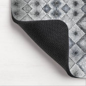 Zilver & Grijs Geometrisch Abstract Rooster Textuu Muismat (Hoek)