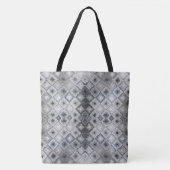Zilver & Grijs Geometrisch Abstract Rooster Textuu Tote Bag (Voorkant)
