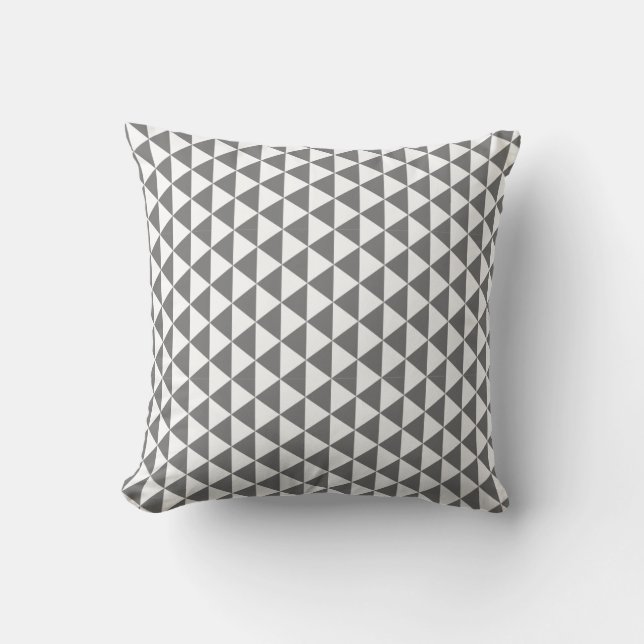 Zilver Grijs Geometrisch Kussen (Voorkant)