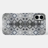 Zilver & Grijs Geometrische Abstracte Lattice Text Case-Mate iPhone Case (Achterkant (horizontaal))