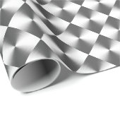 Zilver Grijs Gestreepte Patroon  Cadeaupapier (Rol Hoek)