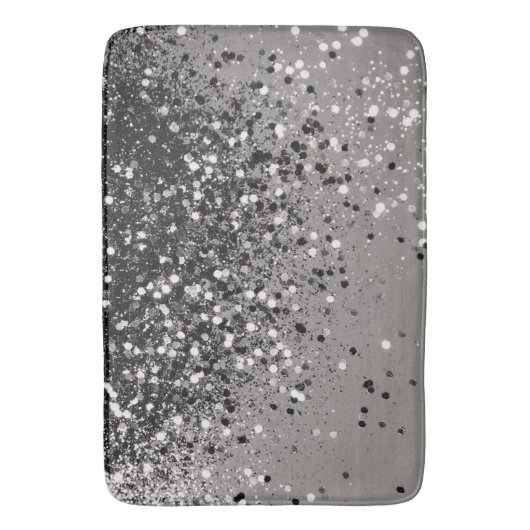Zilver grijs glitter #1 #sjiny badmat (Voorkant Verticaal)