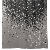 Zilver grijs glitter #1 #sjiny douchegordijn (Voorkant)