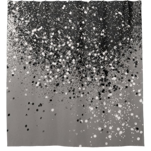 Zilver grijs glitter #1 #sjiny douchegordijn (Voorkant)