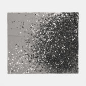 Zilver grijs glitter #1 #sjiny fleece deken (Voorkant (Horizontaal))