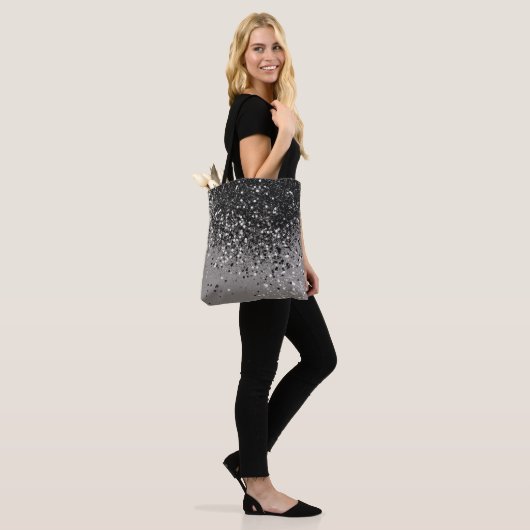 Zilver grijs glitter #1 #sjiny tote bag (Op model)