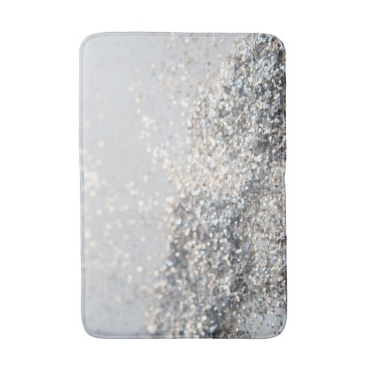Zilver grijs glitter #2 badmat (Voorkant Verticaal)