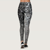Zilver grijs glitter #4 (Faux Glitter) #glans #art Leggings (Achterkant)