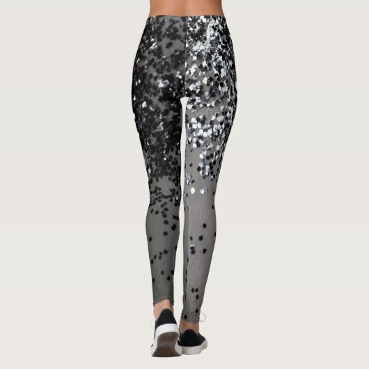 Zilver grijs glitter #4 (Faux Glitter) #glans #art Leggings (Achterkant)