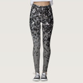 Zilver grijs glitter #4 (Faux Glitter) #glans #art Leggings (Voorkant)
