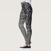 Zilver grijs glitter #4 (Faux Glitter) #glans #art Leggings (Links)