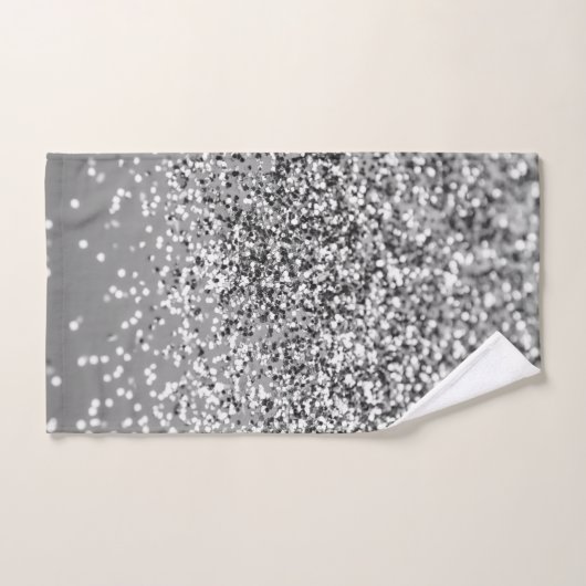 Zilver grijs glitter #5 (Faux Glitter) #glans #art Bad Handdoek (Handdoek)