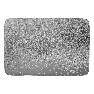 Zilver grijs glitter #5 (Faux Glitter) #glans #art Badmat