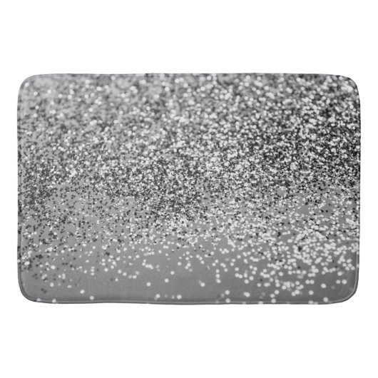 Zilver grijs glitter #5 (Faux Glitter) #glans #art Badmat (Voorkant)