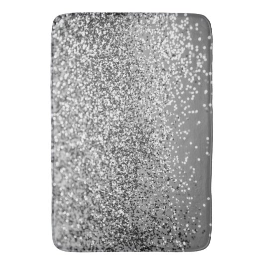 Zilver grijs glitter #5 (Faux Glitter) #glans #art Badmat (Voorkant Verticaal)