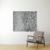 Zilver grijs glitter #5 (Faux Glitter) #glans #art Wandkleed (In Situ (horizontaal))