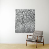Zilver grijs glitter #5 (Faux Glitter) #glans #art Wandkleed (In situ)