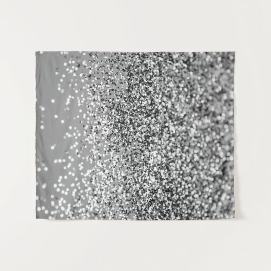 Zilver grijs glitter #5 (Faux Glitter) #glans #art Wandkleed (Voorkant (horizontaal))