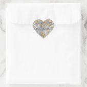 Zilver Grijs Goud Bladeren Hart Sticker (Tas)