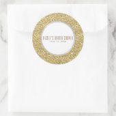 Zilver Grijs Goud Glitter Elegant Bruiloft Favor Ronde Sticker (Tas)
