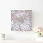 Zilver Grijs Grafiet Diamant Kristallen Marmeren P Vierkante Klok (Huis)