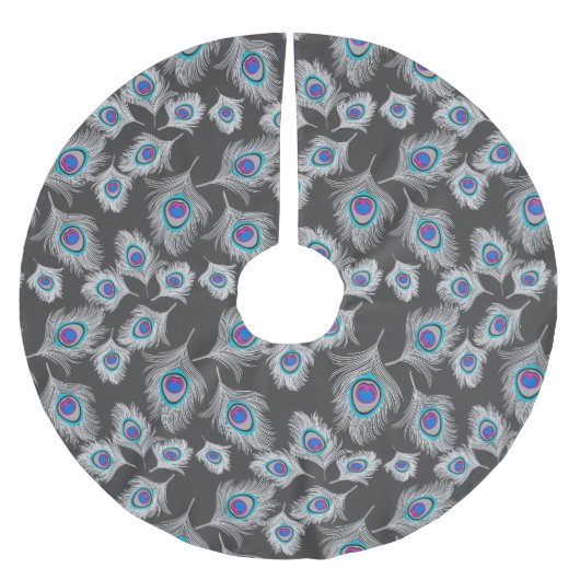 Zilver grijs/grijze penkerveren op grafiet kerstboom rok (Voorkant)