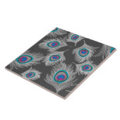 Zilver grijs/grijze penkerveren op grafiet tegeltje (Zijkant)