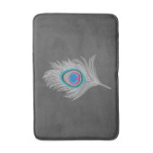 Zilver grijs / Grijze pesether op grafiet Badmat (Voorkant Verticaal)