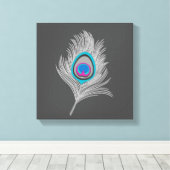 Zilver grijs / Grijze pesether op grafiet Canvas Afdruk (Insitu (Houten vloer))