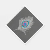 Zilver grijs / Grijze pesether op grafiet Servetten (Hoek)