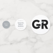Zilver Grijs Groot Vet Hoekgesneden Letters Afstud Confetti (Achterkanten)