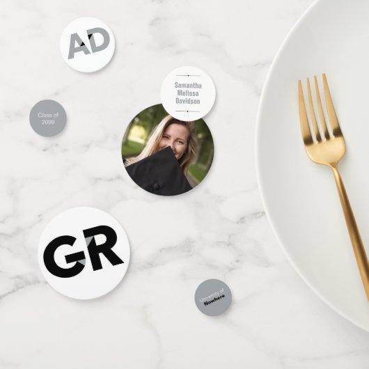 Zilver Grijs Groot Vet Hoekgesneden Letters Afstud Confetti (Groep)