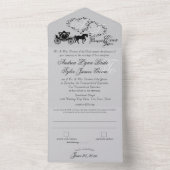 Zilver grijs huwelijk in één keer all in one uitnodiging (Binnen)