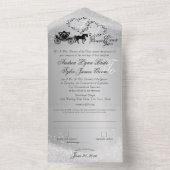 Zilver grijs huwelijk in één keer all in one uitnodiging (Binnen)