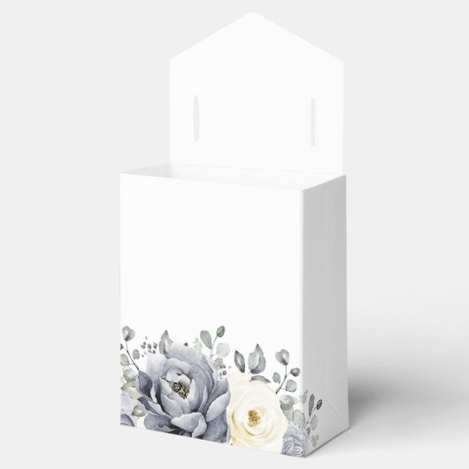 Zilver grijs ivoor - winterhuwelijk bedankdoosjes (Geopend)